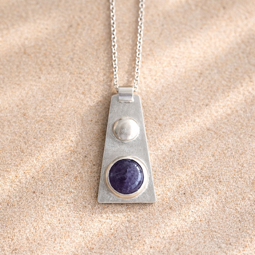 Collier Maya Argent serti d'une Améthyste