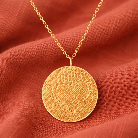 Collier Pastille en Plaqué Or double face, motif cœur