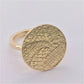 Bague Pastille en Plaqué Or, motif dentelle