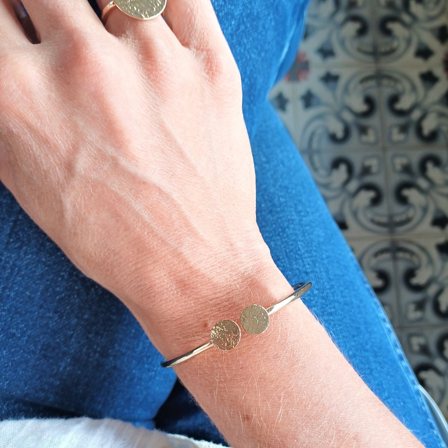 Bracelet Jonc ouvert en Plaqué Or