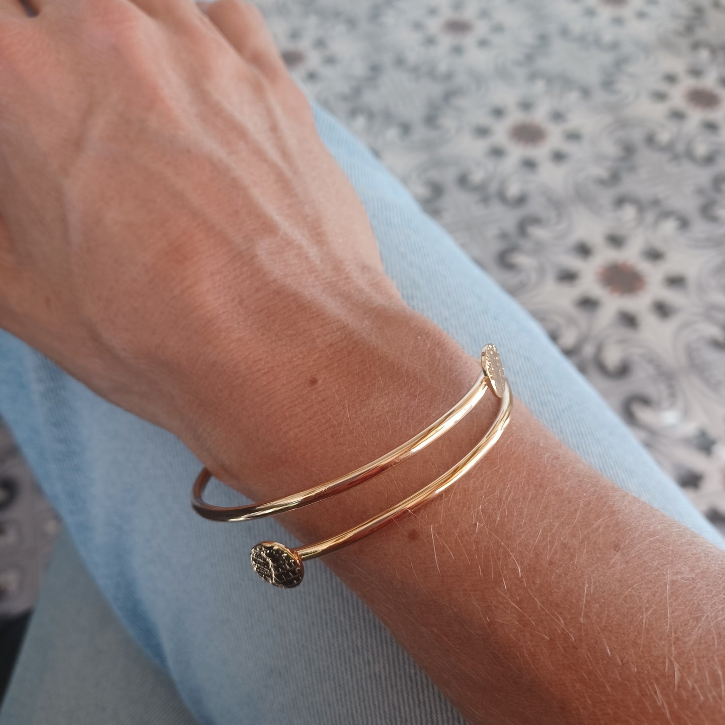 Bracelet Jonc ouvert en Plaqué Or
