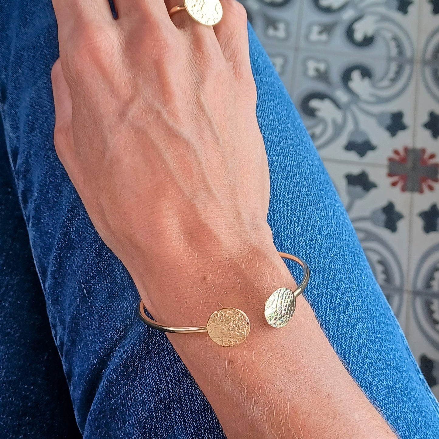 Bracelet Jonc ouvert en Plaqué Or