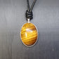 Pendentif en Argent Massif et Oeil de Tigre. Pièce unique