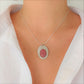 Collier solaire en Argent Massif et Rhodochrosite. Pièce unique