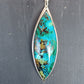 Collier en Argent Massif et Chrysocolle Marquise. Pièce unique