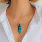 Collier en Argent Massif et Chrysocolle Marquise. Pièce unique
