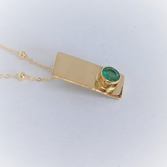 Pendentif en Or 18K et Emeraude