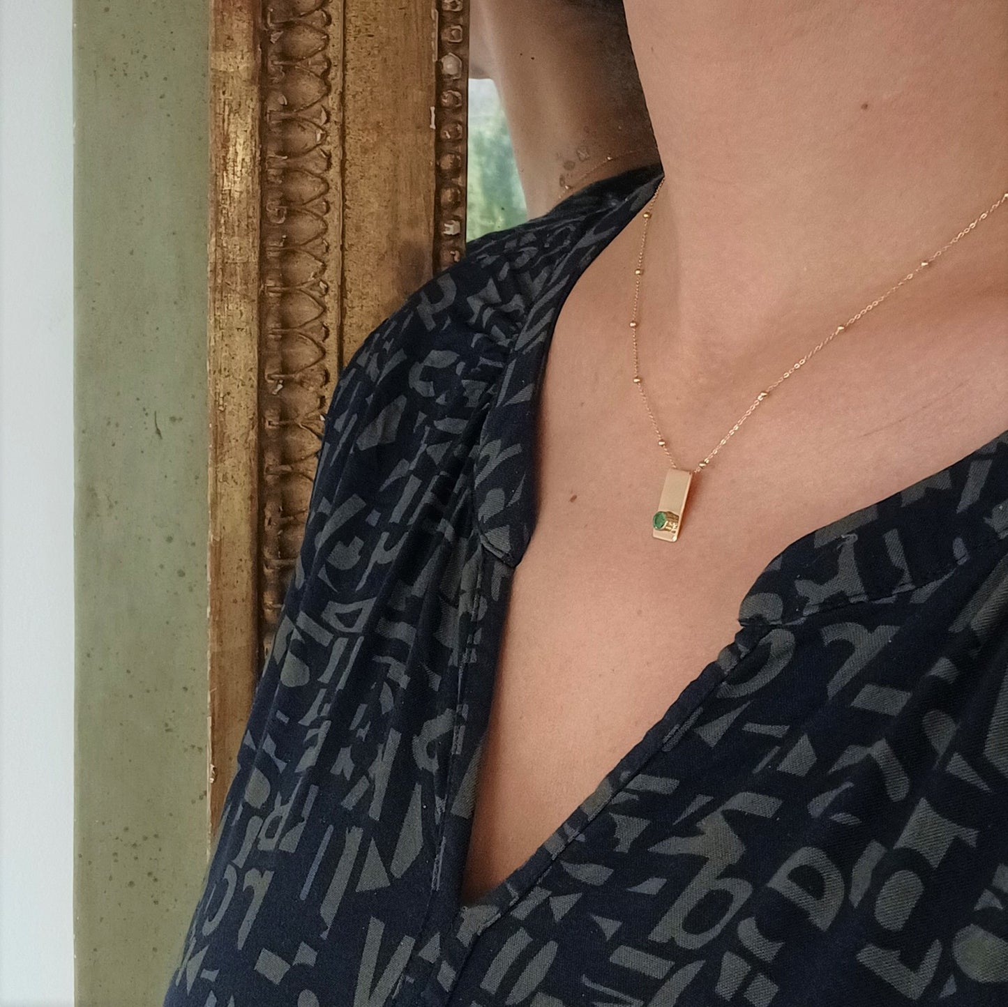 Collier en Or 18K et Emeraude