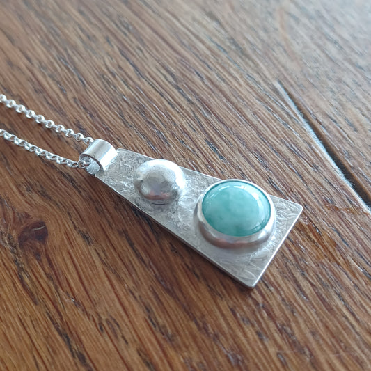 Pendentif en Argent Massif et Amazonite