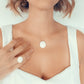 Collier en Argent Massif avec médaillon, motif dentelle