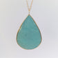 Collier sautoir en Plaqué Or, serti d'une Amazonite. Pièce unique