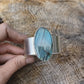Bracelet Manchette large en Argent Massif et Labradorite bleue. Pièce unique