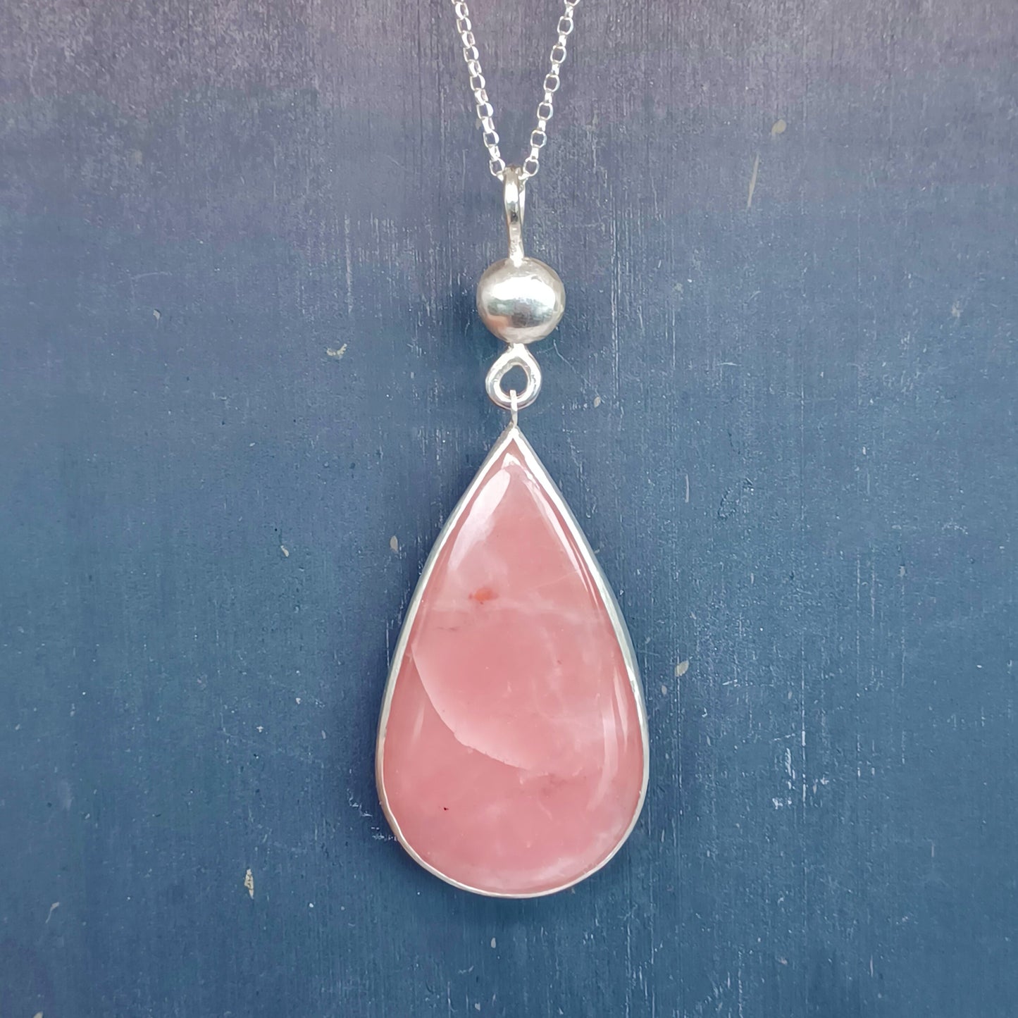 Collier goutte en Argent Massif et Opale des Andes. Pièce unique