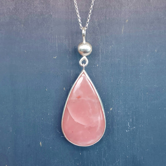 Collier goutte en Argent Massif et Opale des Andes. Pièce unique