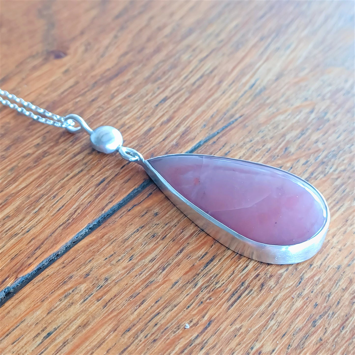 Collier goutte en Argent Massif et Opale des Andes. Pièce unique