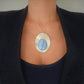 Collier solaire en Argent Massif et Calcédoine bleue. Pièce unique